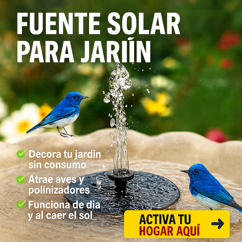 Fuente Solar Para Jardines | Despierta Tú Jardín Con Agua Luz y Vida