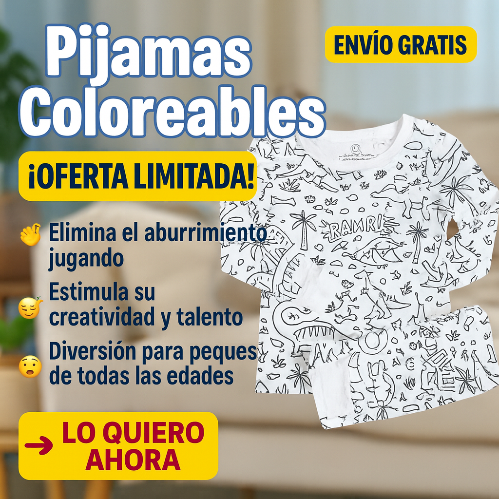 Pijama Coloreable Para Niños(as)