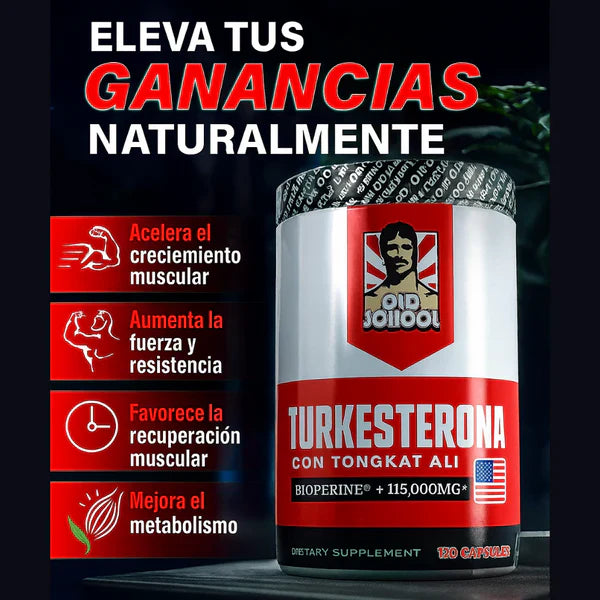 Turkesterone | Potencia Natural para Crecer y Rendirse al Máximo (120 cápsulas)